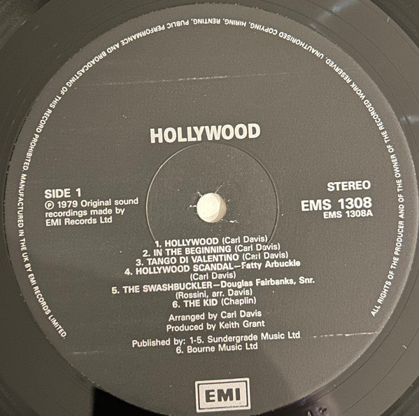 Carl Davis (5) : Hollywood (Original Music From The Thames Television Series By Carl Davis) (LP, RE)