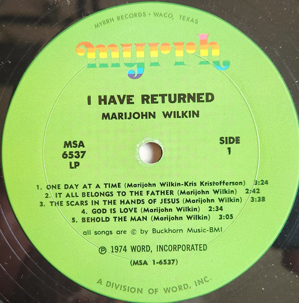 Marijohn Wilkin : I Have Returned (LP)