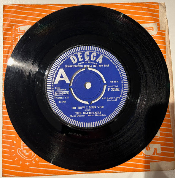 The Bachelors : Oh How I Miss You / Ghost Mountain (7", Single, Promo)
