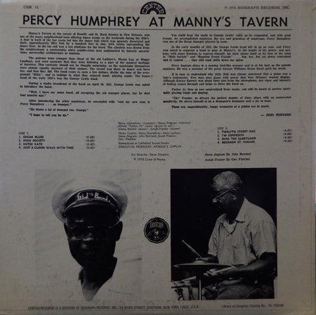 Percy Humphrey : At Manny's Tavern (LP, Album, RM, TP)
