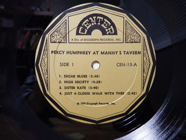 Percy Humphrey : At Manny's Tavern (LP, Album, RM, TP)