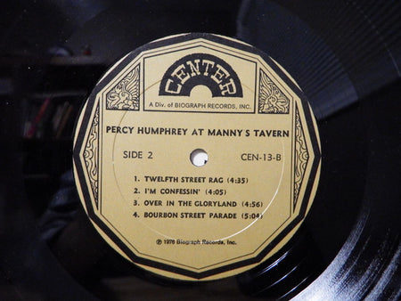 Percy Humphrey : At Manny's Tavern (LP, Album, RM, TP)