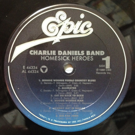 The Charlie Daniels Band : Homesick Heroes (LP, Album, Car)