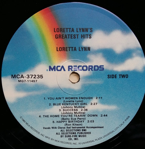 Loretta Lynn : Loretta Lynn's Greatest Hits (LP, Comp, RE)