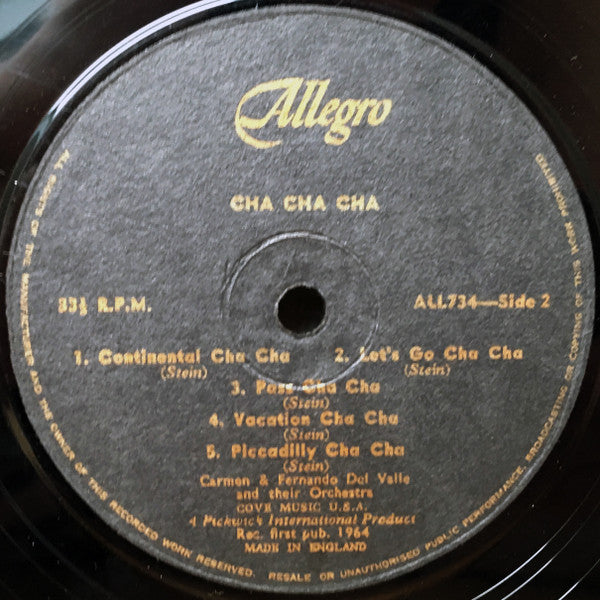 Carmen & Fernando Del Valle & Their Orchestra : Cha Cha Cha (LP)