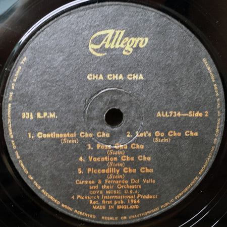 Carmen & Fernando Del Valle & Their Orchestra : Cha Cha Cha (LP)
