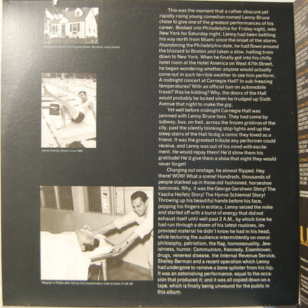 Lenny Bruce : Carnegie Hall (3xLP, Mono, All)