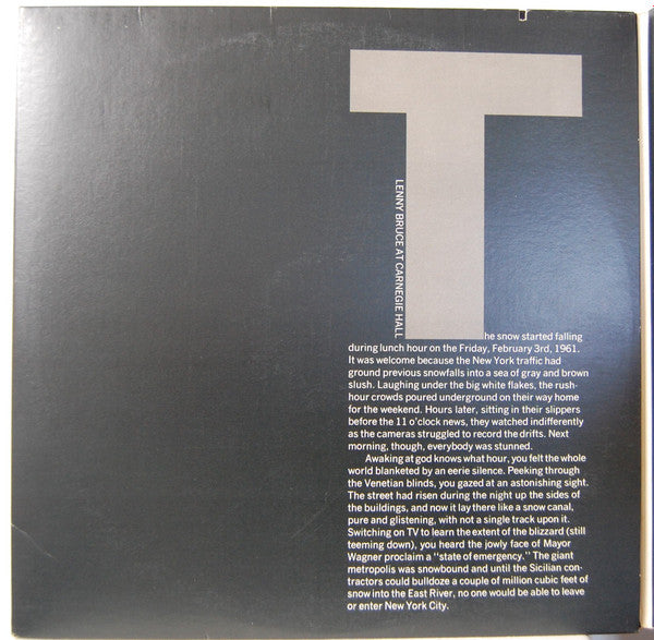 Lenny Bruce : Carnegie Hall (3xLP, Mono, All)