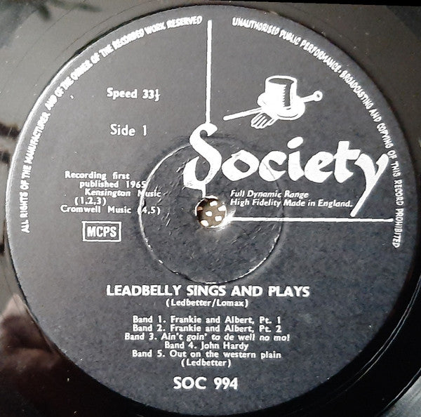 Leadbelly : Leadbelly Sings And Plays (LP, Comp)