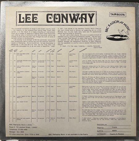 Lee Conway : All I Want To Do.. (LP, Album)