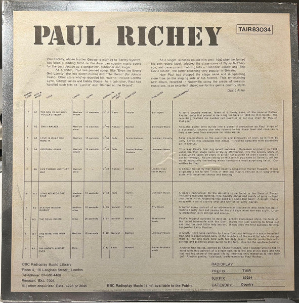 Paul Richey : The Devil Inside (LP)
