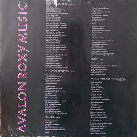 Roxy Music : Avalon (LP, Album, RE)