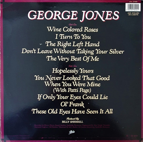 George Jones (2) : Wine Colored Roses (LP, Album)