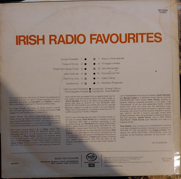 Irish Concert Orchestra, The Evergreen Players : Gems From The Irish Airwaves (Irish Radio Favourites)  (LP, Album)