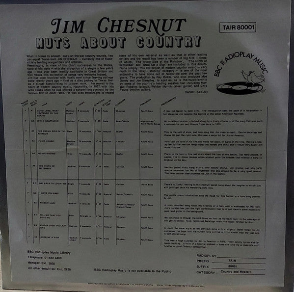 Jim Chesnut : Nuts About Country (LP, Album)