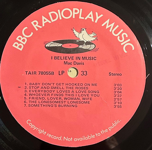 Mac Davis : I Believe In Music (LP, Comp)