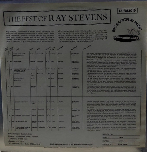 Ray Stevens : The Best Of Ray Stevens (LP, Comp)