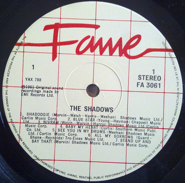 The Shadows : The Shadows (LP, Album, RE)