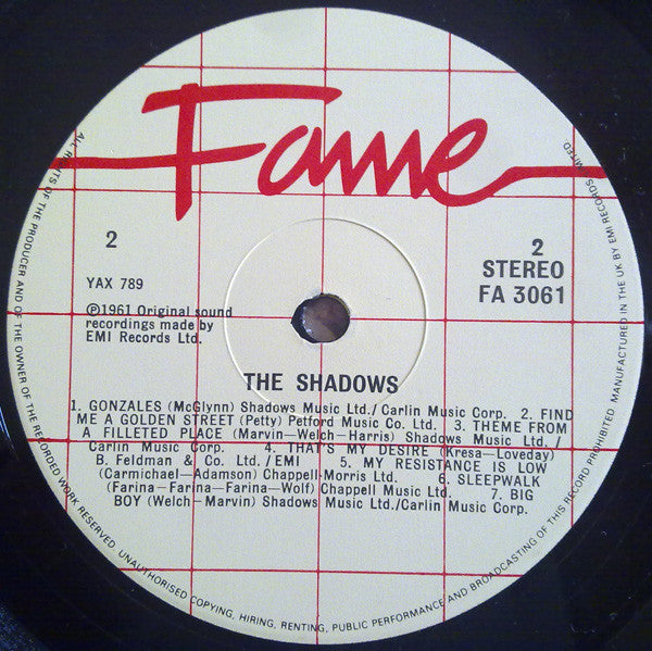 The Shadows : The Shadows (LP, Album, RE)