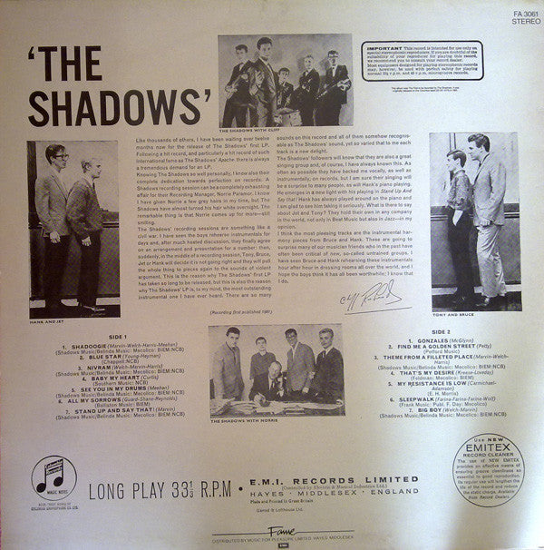 The Shadows : The Shadows (LP, Album, RE)