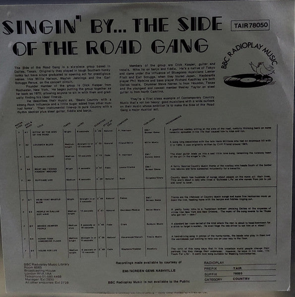 Side Of The Road Gang : Singin' By ... The Side Of The Road Gang  (LP, Album)
