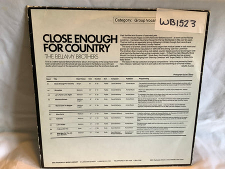 Bellamy Brothers : Close Enough For Country (LP, Album)