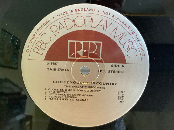Bellamy Brothers : Close Enough For Country (LP, Album)