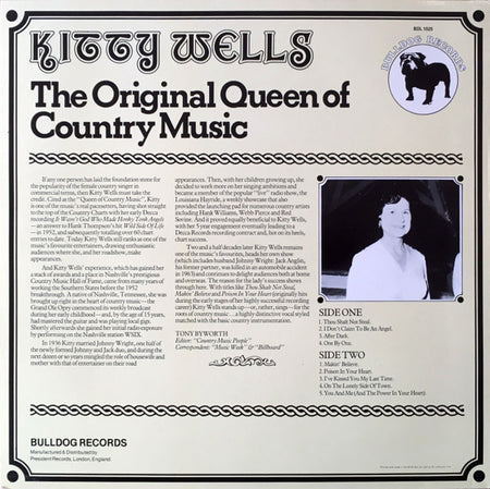 Kitty Wells : The Original Queen Of Country Music (LP, Album)