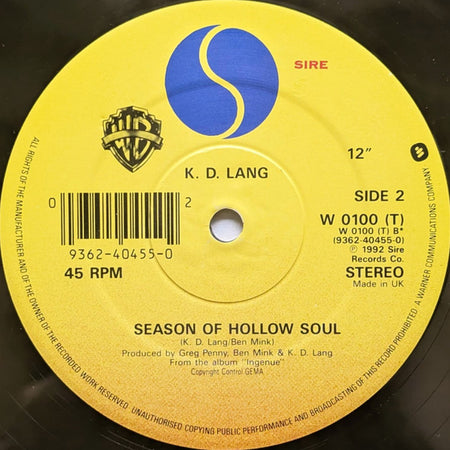 k.d. lang : Constant Craving (12", Single)
