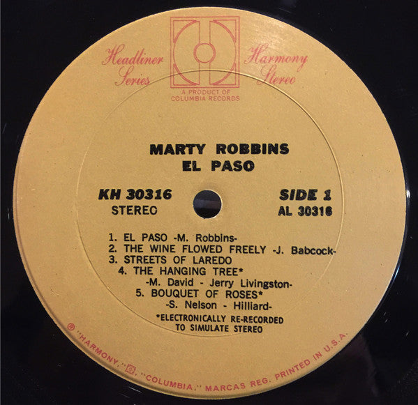 Marty Robbins : El Paso (LP, Album, Pit)