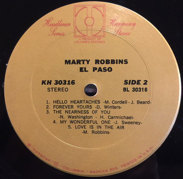 Marty Robbins : El Paso (LP, Album, Pit)