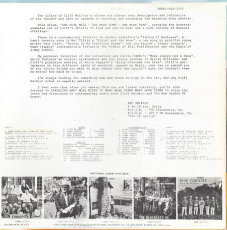 Cliff Waldron And The New Shades Of Grass : One More Mile - One More Town - One More Time (LP, Album)