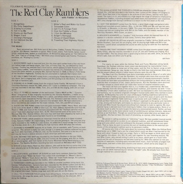 The Red Clay Ramblers With Al McCanless : The Red Clay Ramblers With Fiddlin' Al McCanless (LP, Album)