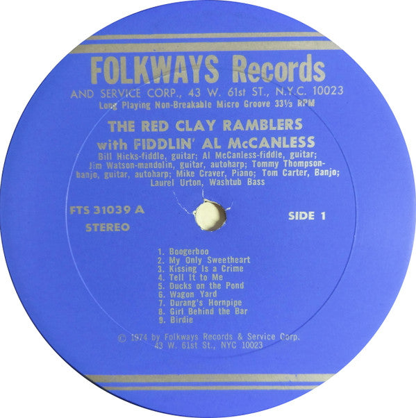 The Red Clay Ramblers With Al McCanless : The Red Clay Ramblers With Fiddlin' Al McCanless (LP, Album)