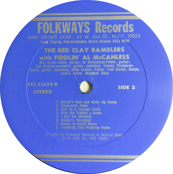 The Red Clay Ramblers With Al McCanless : The Red Clay Ramblers With Fiddlin' Al McCanless (LP, Album)