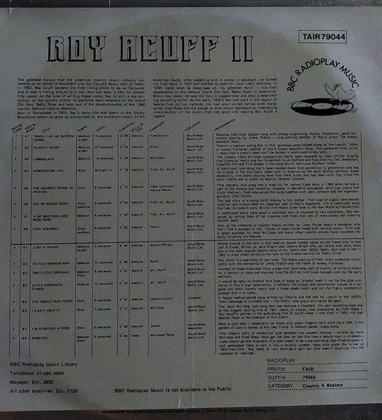Roy Acuff : Roy Acuff II (LP, Album)