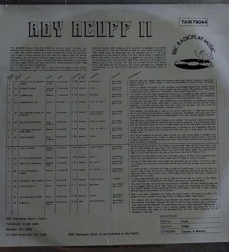 Roy Acuff : Roy Acuff II (LP, Album)