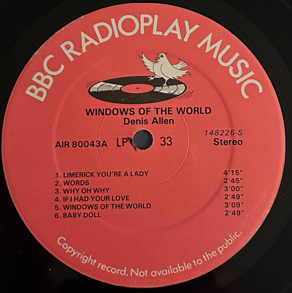 Denis Allen (2) : Windows Of The World (Limerick You're A Lady) (LP, Album)