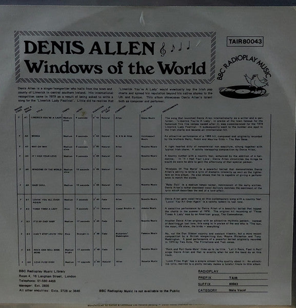 Denis Allen (2) : Windows Of The World (Limerick You're A Lady) (LP, Album)