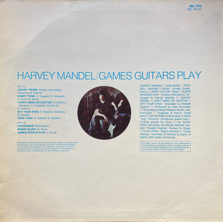 Harvey Mandel : Games Guitars Play (LP, Album)