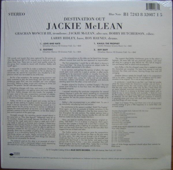 Jackie McLean : Destination... Out! (LP, Album, Ltd, RE, RM, 180)