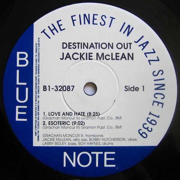 Jackie McLean : Destination... Out! (LP, Album, Ltd, RE, RM, 180)