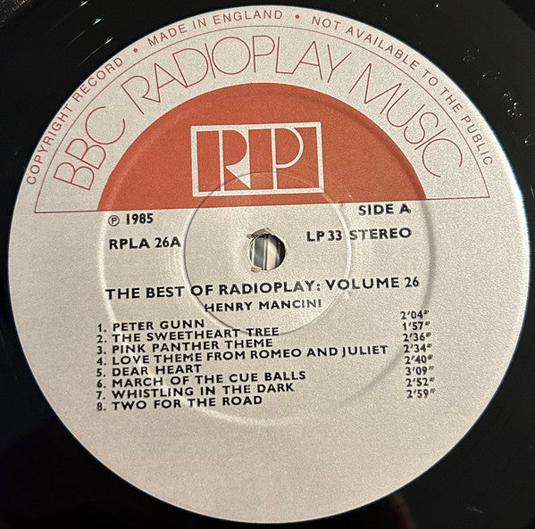 Henry Mancini : The Best Of Radioplay Volume 26 (LP, Album)