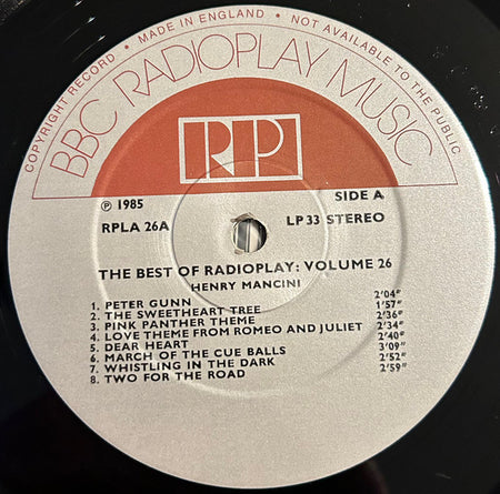Henry Mancini : The Best Of Radioplay Volume 26 (LP, Album)