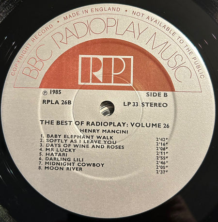 Henry Mancini : The Best Of Radioplay Volume 26 (LP, Album)