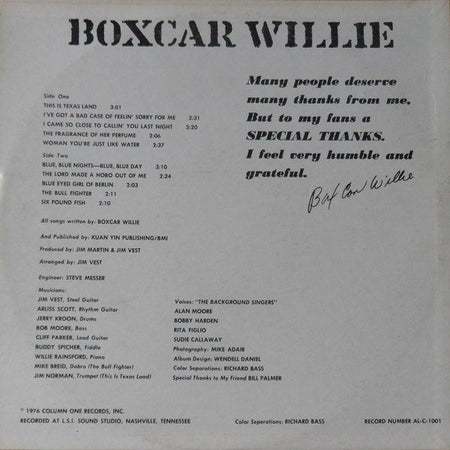 Boxcar Willie : Boxcar Willie (LP, Album)