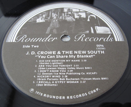 J.D. Crowe And The New South* : You Can Share My Blanket (LP, Album)