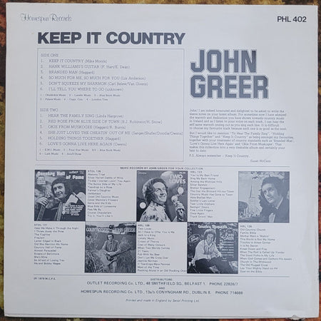 John Greer : Keep It Country (LP, Album)