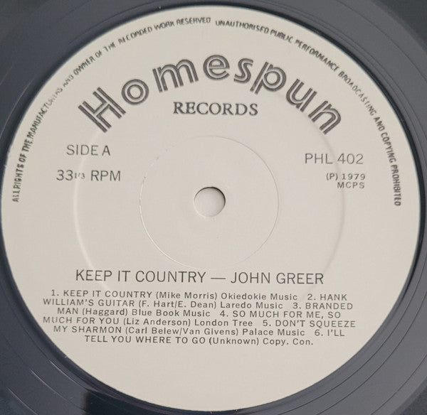 John Greer : Keep It Country (LP, Album)