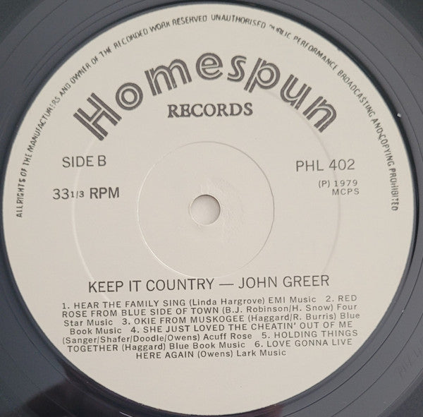John Greer : Keep It Country (LP, Album)